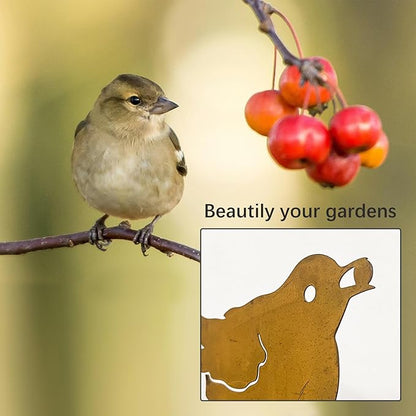 Rusty Bird Silhouette with Rusty Patina Birds Decoration Lifelike Metal Birds Garden Ornaments Silhouette Simulation Bird Figurine Rustic Outdoor Patio Yard Adornment, general