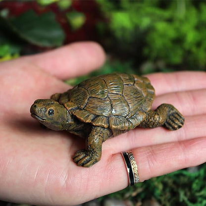 Realistic Tortoise Resin Figurine, Decorative Ornament for Garden, Pond, Patio, Courtyard, Planter and Mini Landscape, Suitable for Indoor and Outdoor Display