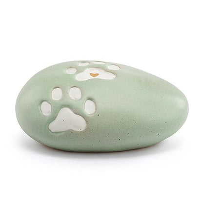 DEMDACO Inspired Everyday Collection Inspired Puppy Dog Paw Print Sage Green 4.5 x 3 Stoneware Decorative Garden Stepping Stone Patio Walkway Sculpture Yard Art