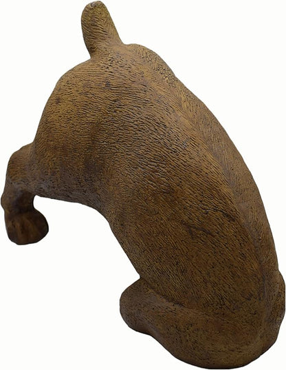 Digging Dog Concrete Garden Statue- 13" Tall- Espresso Stain Color