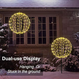 Lightshare 20IN 200LED Light Ball Yard Decoration Pathway Lights Sphere Light Fold Flat Metal Frame Indoor Outdoor Waterproof Garden Lights, Plug in