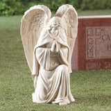 Fox Valley Traders Aoboco White Resin Angel Statue - Religious Garden Statue Remembrance Memorial Guardian Angel – 16 inch