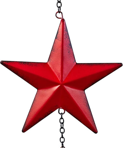 Metal Stars and Bell Hanging Patriotic Wind Chime Decoration - 26"
