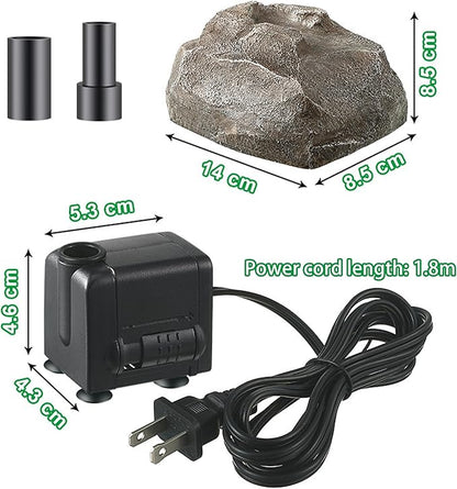 Solar Fountain Bird Bath with Solar Panel, Granite Water with 8 Nozzles Solar Water Fountain for Birdbath Outdoor, Pond, Patio Garden, and Fish Tank,Outdoor Garden, Pond & Water Features
