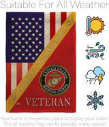 Home of Marine Corps Burlap Garden Flag - Set Wall Holder Armed Forces USMC Semper Fi United State American Military Veteran Retire Official - House Banner Small Yard Gift Double-Sided 13 X 18.5, thick burlap