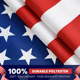 AVOIN colorlife Stars and Stripes US American Flag 3x5 FT Both Sides for Outside, 4th of July Patriotic Memorial Day Large House Flag Yard Outdoor Decoration