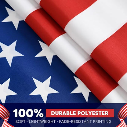 AVOIN colorlife Stars and Stripes US American Flag 3x5 FT Both Sides for Outside, 4th of July Patriotic Memorial Day Large House Flag Yard Outdoor Decoration
