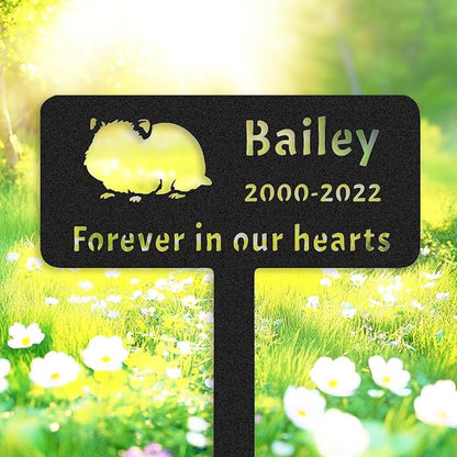 Personalized Pet Hamster Memorial Garden Stake Grave Marker, Custom Metal Hamster Memorial Grave Marker Stake Outdoor for Loss of Pet Remembrance Gifts Hamster Memorial Plaque Stake