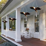 4Pack Plastic Owl Fake Owls, Reflective Owl Hanging Decoration, Barn Swallow Deterrent Dual-Side Printed Raster Fake Eagle for Garden Patio Windows