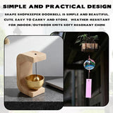 2Pcs Magnetic Wooden Doorbell with Brass Bell, Beech Wood Entry Alert Chime for Home and Office, Decorative Shopkeepers Bell for Retail Shop, Minimalist Door Opening Bell with Adhesive Backing