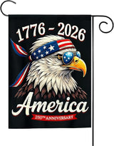 250th Anniversary Garden Flag 1776-2026, 4th of July Garden Flag for Outside, America Garden Decoration, Patriotic Eagle Banner, 12 x 18 Inch Double Sided Yard Flags for Independence Day Decorations