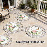 GZHERVICES Garden Stepping Stones for Landscaping Arrangements, Lawn Stepping Stones for Gardens, Outdoor Decorative Accents, Handcrafted Outdoor Lawn Pathway Ornaments(Multi-Colored-B)