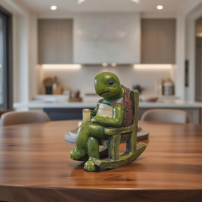 Solar Garden Statues Outdoor Decor,Turtle Figurine Solar Lights, Waterproof Solar Lantern for Balcony Patio Porch Lawn Yard Ornament Art - Gift Ideas for Gardening Grandma Women 5.51"x4.33"x3.15"