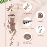 Dragonfly Wind Chimes Outdoor Dragonfly Gifts for Women/Men/Mom/Grandma/Wife Birthday Gifts Memorial Gift Metal WindChimes for Outside/Indoors, Home, Lawn, Porch, Patio, Garden Decor, Yard Decorations