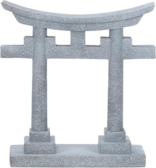 M METERXITY 5.6" H Miniature Torii Gate Ornaments with Plaque, Mini Chinese Gate Models Decorative Japanese Sandstone Tiny Home Landscape Accessories for Aquarium/Fish Tank/Garden Decor