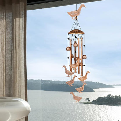 GDNSFIT Duck Wind Chimes for Outside, Metal Windchimes Outdoors, Duck Gifts for Women/Men, Memorial/Birthday Gifts, Garden Decor for Outside, Patio or Yard, Durable Chimes for Outdoors
