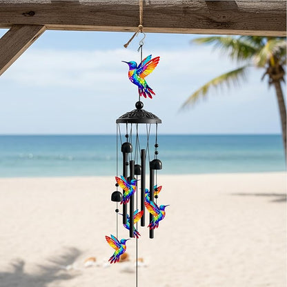 Wind Chimes for Outside, Deep Tone Memorial Windchimes for Patio Porch Balcony Decoration, Memorial Wind Chimes Gifts for Women Mom Grandma Sister (Hummingbird)