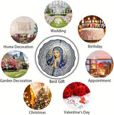 Virgin Mary Prayer Wind Spinner, Metal Wind Spinners Outdoor Indoor, Religious Virgin Mary Hanging Garden Decor for Outside, Stainless Wind Spinners for Yard and Garden 10 inch 3D (25.76X25 CM)