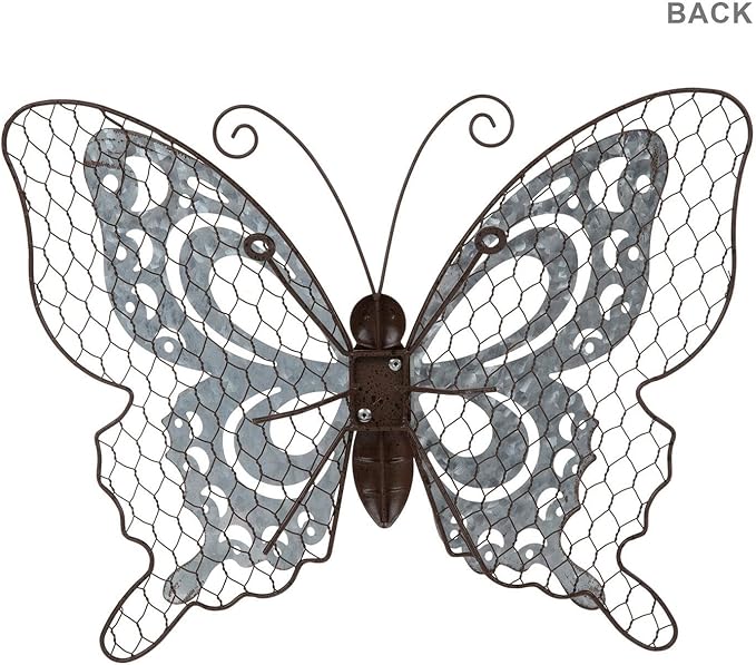 Hobby Lobby Metal Wall Art, Spring, Garden, Indoor/Outdoor (Brown/Silver Butterfly)