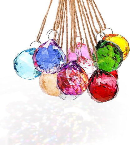 Yesland 24 Pack Crystal Ball Prism 30mm/1.18" Decorative Ball - Suncatcher Rainbow Pendants Maker for Chandelier Window & Wedding Decoration Gift (Multicolor)