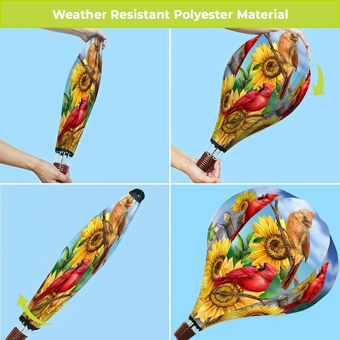 Briarwood Lane Cardinals and Sunflowers Hot Air Balloon Spinner