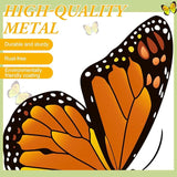 1 Pcs Spring Metal Butterfly Garden Stakes Decor 16.5 Inch Decorative Orange Butterfly Yard Stake Outdoor Insect Decor Metal Garden Art Ornaments for Patio Porch Lawn Backyard