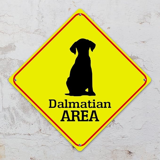 Dalmatian Crossing Xing Sign Beware of Dalmatian Dog Metal Sign Dalmatian Funny Warning Sign Crossing Zone Sign for Farm Yard Front Door Indoor Outdoor Street Sign 10x10in