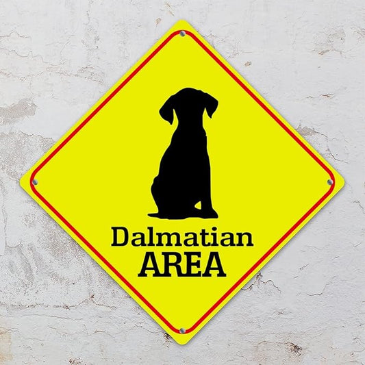 Dalmatian Crossing Xing Sign Beware of Dalmatian Dog Metal Sign Dalmatian Funny Warning Sign Crossing Zone Sign for Farm Yard Front Door Indoor Outdoor Street Sign 15x15in