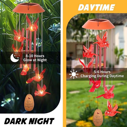 Cardinal Wind Chimes for Outside with 4 Music Aluminum Tubes,Cardinal Wind Chimes for Outside,Best Gifts for Mom Grandma Women Wife Aunt Sister, Unique Mobile Wind Chime, Garden Yard Decor