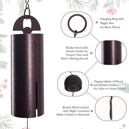 ASTARIN Christmas Wind Chimes for Outside Deep Tone Heroic Christmas Windbell Deep Resonance Serenity Bell Outdoor Decor for Patio,Yard,Porch,Garden Package