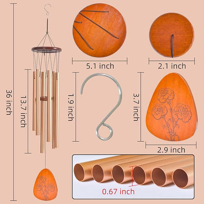 Gifts for Mom, 35'' Moms Wind Chimes, Thanksgiving Mother's Day Christmas Valentines Day Gift for Mom, Mother Birthday Gift from Daughter Son, Love Reminder Gifts