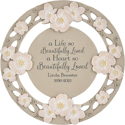 Let's Make Memories Personalized A Beautiful Life Sympathy Garden Stone - Garden Memorial