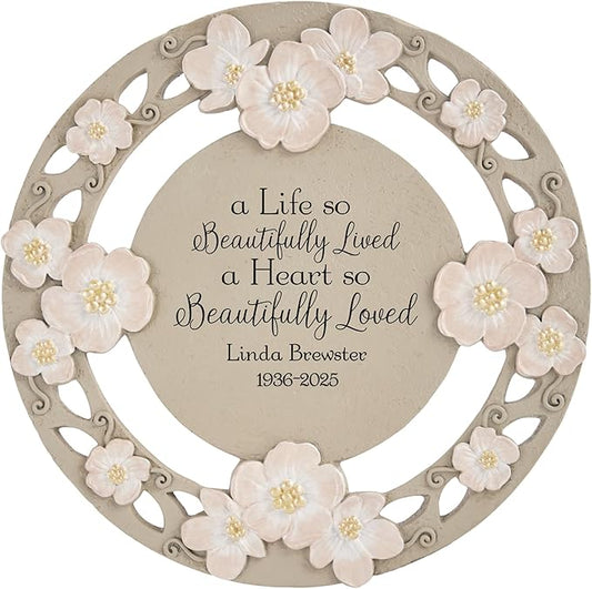 Let's Make Memories Personalized A Beautiful Life Sympathy Garden Stone - Garden Memorial
