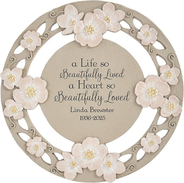 Let's Make Memories Personalized A Beautiful Life Sympathy Garden Stone - Garden Memorial
