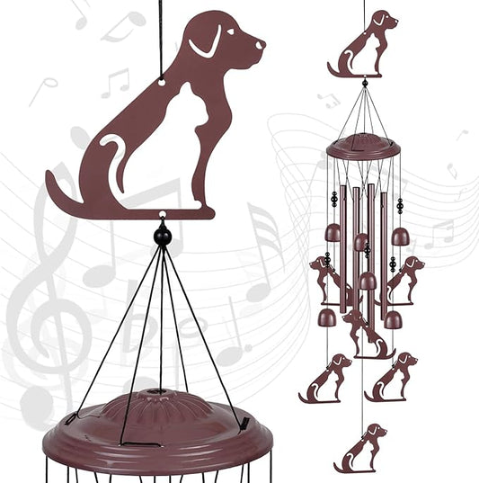 Dogs Wind Chimes Outdoor Decoration, Gifts for Mom, Home, Garden, Balconies, Rooms, Patio, Indoor, Puppy Ornaments, Memorial Wind Chimes, 37.5 Inch Labrador Wind Catcher, Outside Dog Wind Bells Decor
