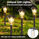 Solar Lights Outdoor Waterproof, Glass Metal Solar Pathway Lights, 6 Pack Outdoor Solar Lights for Garden Yard Driveway, Brown