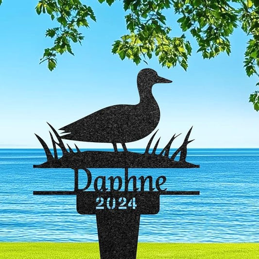 Personalized Duck Memorial Plaques for Outdoor,Custom Pet Grave Marker,Remembrance Stake,Yard Art Decor,Pet Metal Sign,Duck Lover Gift,Memorial Garden Decor,Outdoor Yard Stake,Sympathy Sign.