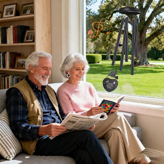 Healing Journey 32-Inch Memorial Wind Chimes for Outside – A Graceful Set of Sympathy Wind Chimes with S-Hook for Easy Hanging, Perfect As A Garden Decor Sympathy Gifts for The Loss of Loved One.