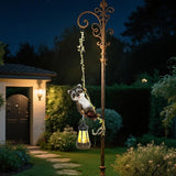 Solar Hanging Raccoon Statue, Outdoor Resin Animal Figurine with LED Lights for Garden, Fence, Porch, Patio, Yard Decor, Dusk to Dawn Auto On/Off