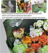 3D Butterfly Garden Stake Decor,10"PVC Butterfly Garden Decor for Outside,Shaking Head Artificial Butterflies for Cake Bouquet Wall Lawn Pathway Plant Pot Flower Bed Yard Decor (50, Black)