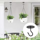 3 Pack Ceiling Hooks for Hanging Plants, Metal Plant Bracket Wall Mount Hangers Hooks Hanging for Bird Feeders, String Lights, Wind Chimes, Planters, Indoor Decorations, Black