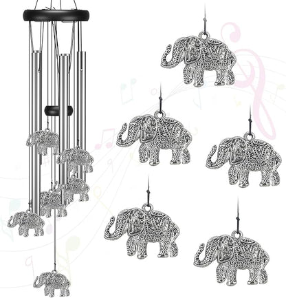 Virekm Windchimes Outdoors Clearance, Door Chime Wind Chimes for Outside Sympathy Wind Chimes for Patio Decoration, Garden Decor. Zen Garden Decor（Elephant）