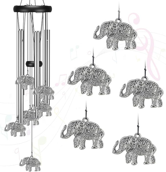 Virekm Windchimes Outdoors Clearance, Door Chime Wind Chimes for Outside Sympathy Wind Chimes for Patio Decoration, Garden Decor. Zen Garden Decor（Elephant）