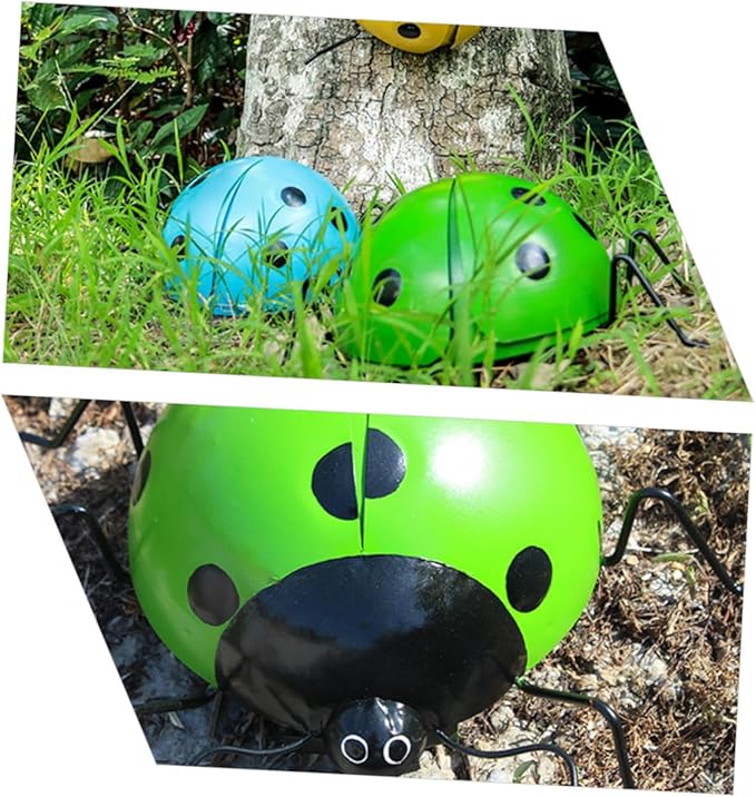 BESPORTBLE Simulated Ladybug Pendant Iron Garden Ornament Outdoor Decor Creative Hanging Artificial Ladybug Sculpture for Patio and Holiday