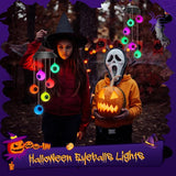 Winzwon Halloween Decorations Outside Solar Outdoor Lights Waterproof Eyeballs Wind Chimes for Party Yard Porch Patio Home Window Indoors Hanging Mobile Decor