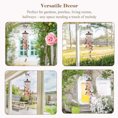 Dog Wind Chimes for Outside, Dog Windchimes Gifts for Grandma/Women Birthday Gifts,Outdoor/Indoor Metal Wind Chime for Garden,Home, Lawn, Porch, Yard (35")
