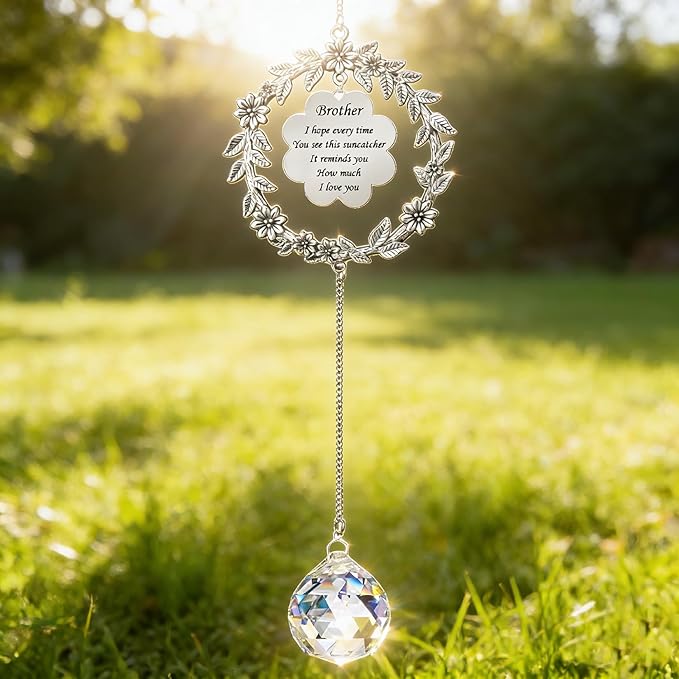 Suncatcher Gifts for Brother,Valentines Birthday Gifts for Brother, Sun Catcher for Christmas Birthday Thanksgiving Valentines Day