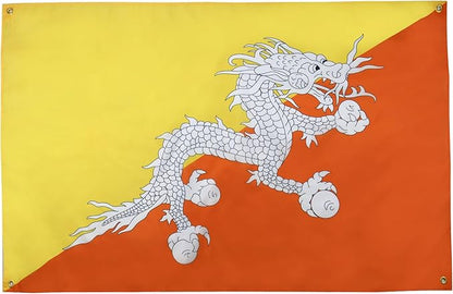 AZ FLAG Bhutan Flag 150 x 90 cm with 4 Eyelets for Balcony or Wall
