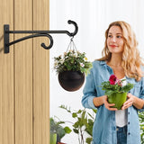 12" Plant Hanger Hook Outdoor Indoor – Planter Hooks for Hanging Plants, Plant Wall Hooks, Brackets for Hanging Plants, Baskets, Wind Chimes, Bird Feeders, Lanterns, Bird Houses (Black, Metal, 2-Pack)