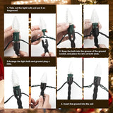 60 Pcs 5 Inch Christmas Light Stakes Universal Yard Lawn Holiday Light Stakes for C7 C9 String Lights Holders on Yards, Pathways (Black)